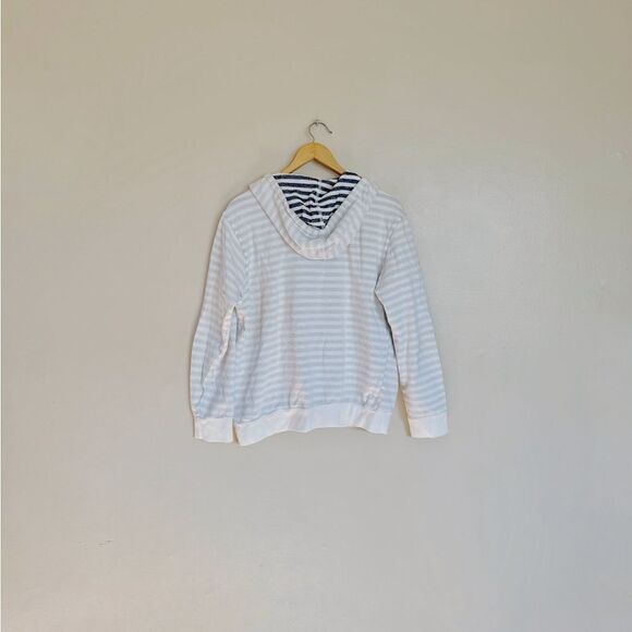 Men’s White Hudson & Barrow Subtle Striped 1/4 Zip Hoodie EUC - Picture 2 of 6